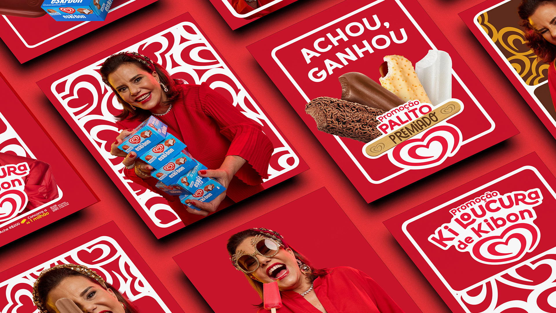 Kibon promotional posters and graphic compositions
