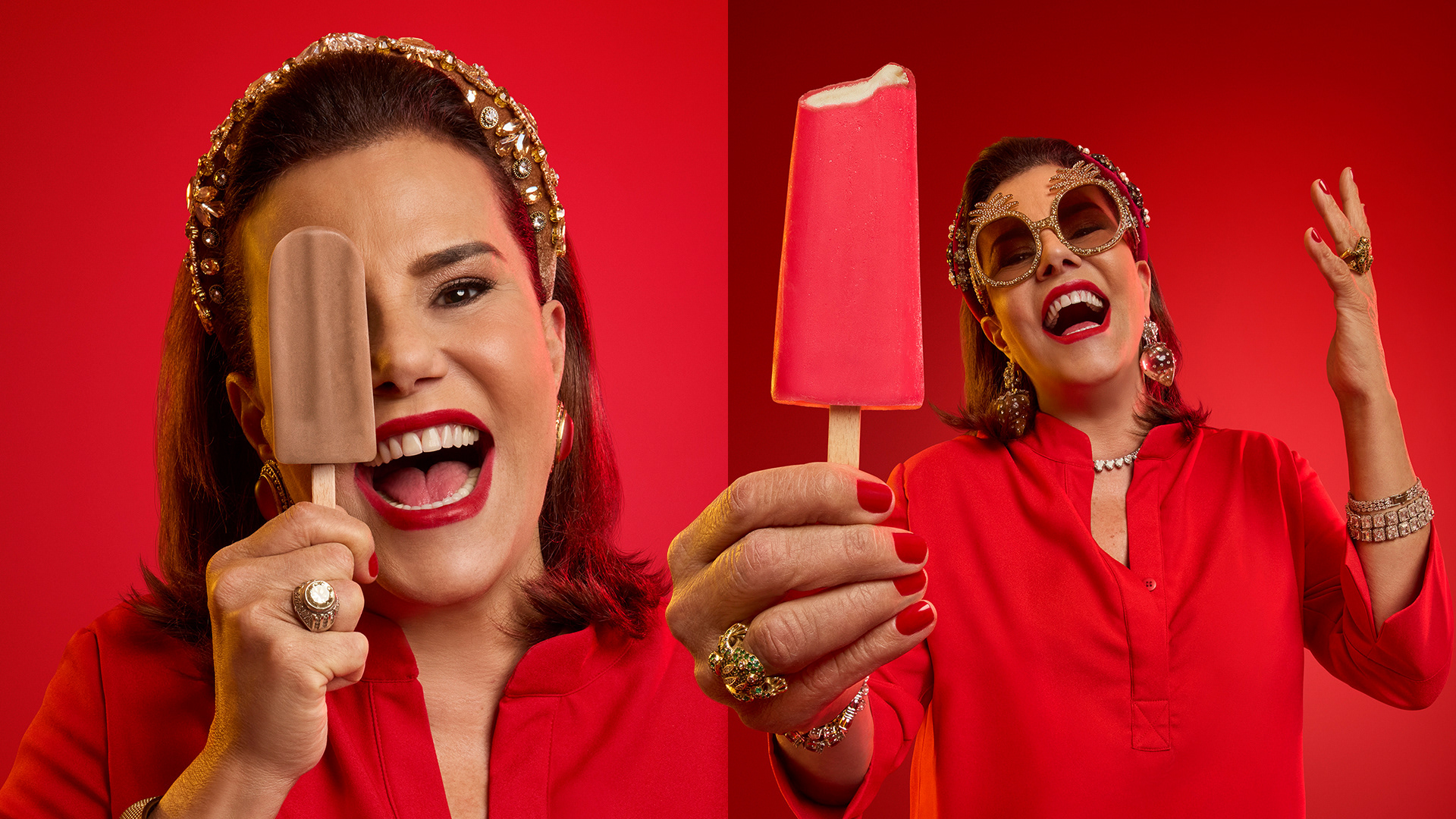 Narcisa posing with ice cream in campaign portraits